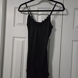 Dreamgirl Black Lace Trim Chemise
